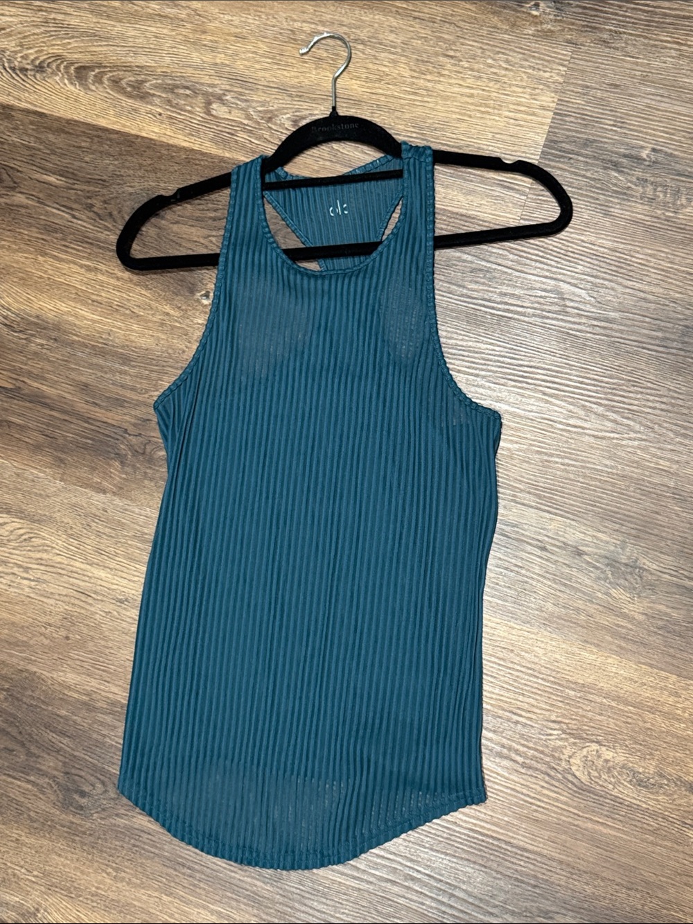 ALO Yoga Ribbed Teal Racerback Tank